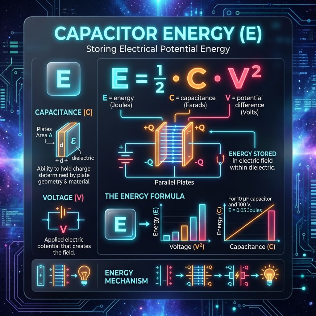 Capacitor Energy Infographic