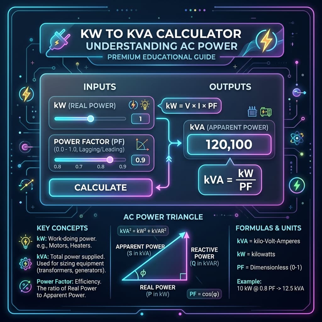 kW to kVA Infographic