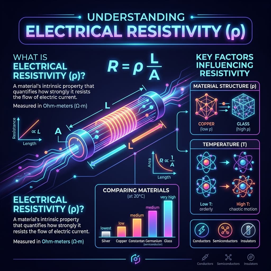 Resistivity Infographic explaining electrical resistivity