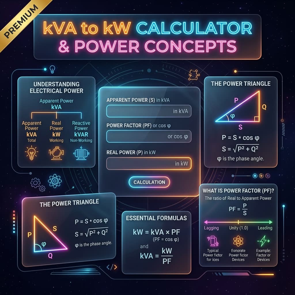 kVA to kW Infographic